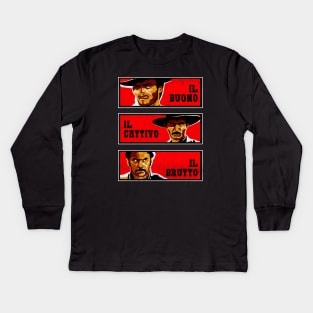 The Good, Bad & The Ugly Italian version Worn Kids Long Sleeve T-Shirt